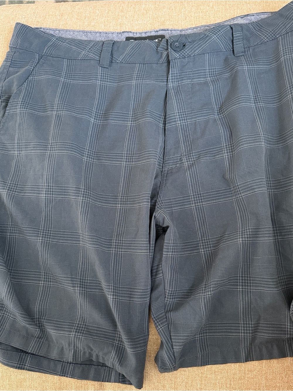 O'Neill Loaded Hybrid Plaid Walk Shorts Blue Plaid Size 40